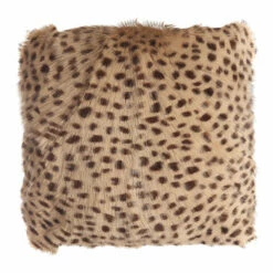 Moe's Home Collection Spotted Goat Fur Pouf Cream Accessories