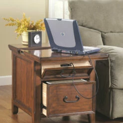 Ashley Furniture Woodboro - Dark Brown - Media End Table