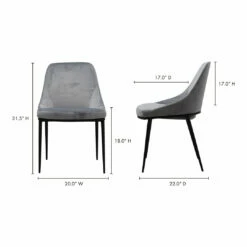 Moe's Home Collection Sedona Dining Chair Grey-m2 Chairs