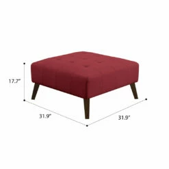 Emerald Home Ottomans Binetti Ottoman, Brick Red