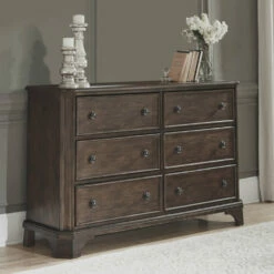 Signature Design By Ashley® Adinton - Brown - 5 Pc. - Dresser, Mirror, Queen Panel Bed With 2 Storage Drawers Bedroom Sets