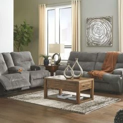 Signature Design By Ashley® Coombs - Charcoal - 2 Pc. - Power Sofa, Loveseat