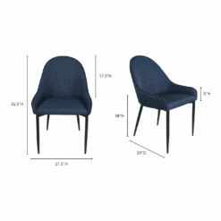 Moe's Home Collection Lapis Dining Chair Dark Blue-m2 Chairs