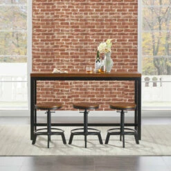 Ashley Furniture Dining Room Sets Quinidad - Black/brown - Rect Drm Counter Tbl Set(4/cn)