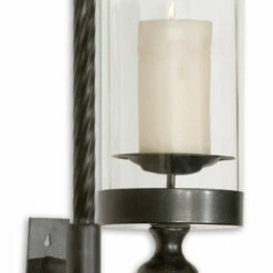 Accessories Uttermost Garvin Twist Metal Sconce With Candle