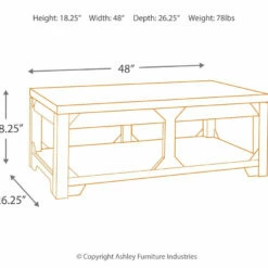 Ashley Furniture Rogness - Rustic Brown - Lift Top Cocktail Table Tables