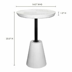 Moe's Home Collection Tables Foundation Outdoor Accent Table White