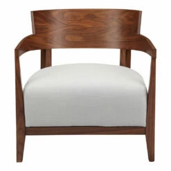 Moe's Home Collection Chairs Volta Arm Chair Cream White