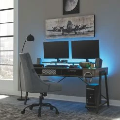 Hot Sale 🌟 Ashley Furniture Barolli - Black / Gray - Swivel Gaming Chair Chairs 😀 13 Ashley Furniture Barolli - Black / Gray - Swivel Gaming Chair Chairs