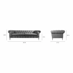 Moe's Home Collection Canal Sofa Grey