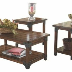 Ashley Furniture Murphy - Medium Brown - Occasional Table Set (3/cn)