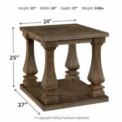 Ashley Furniture Johnelle - Gray - Rectangular End Table Tables