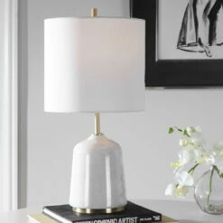 Outlet ⭐ Accessories Uttermost Eloise White Marble Table Lamp 🥰 13 Accessories Uttermost Eloise White Marble Table Lamp