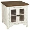 Ashley Furniture Tables Wystfield - White/brown - Rectangular End Table - 2-doors