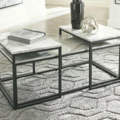 Ashley Furniture Donnesta - Gray/black - Occasional Table Set (3/cn)
