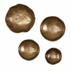 Accessories Uttermost Lucky Coins Brass Wall Bowls, S/4