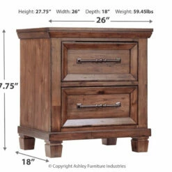 Discount 🥰 Ashley Furniture Royard - Warm Brown - Two Drawer Night Stand 🔔 11 Ashley Furniture Royard - Warm Brown - Two Drawer Night Stand