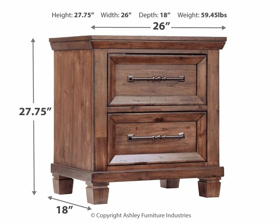 Discount 🥰 Ashley Furniture Royard - Warm Brown - Two Drawer Night Stand 🔔 6 Ashley Furniture Royard - Warm Brown - Two Drawer Night Stand