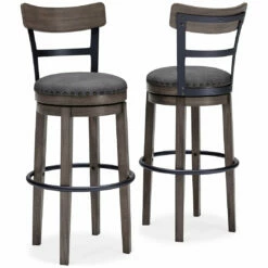 Ashley Furniture Caitbrook - Dark Gray - Tall Uph Swivel Barstool(1/cn)