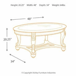 Ashley Furniture Norcastle - Dark Brown - Oval Cocktail Table