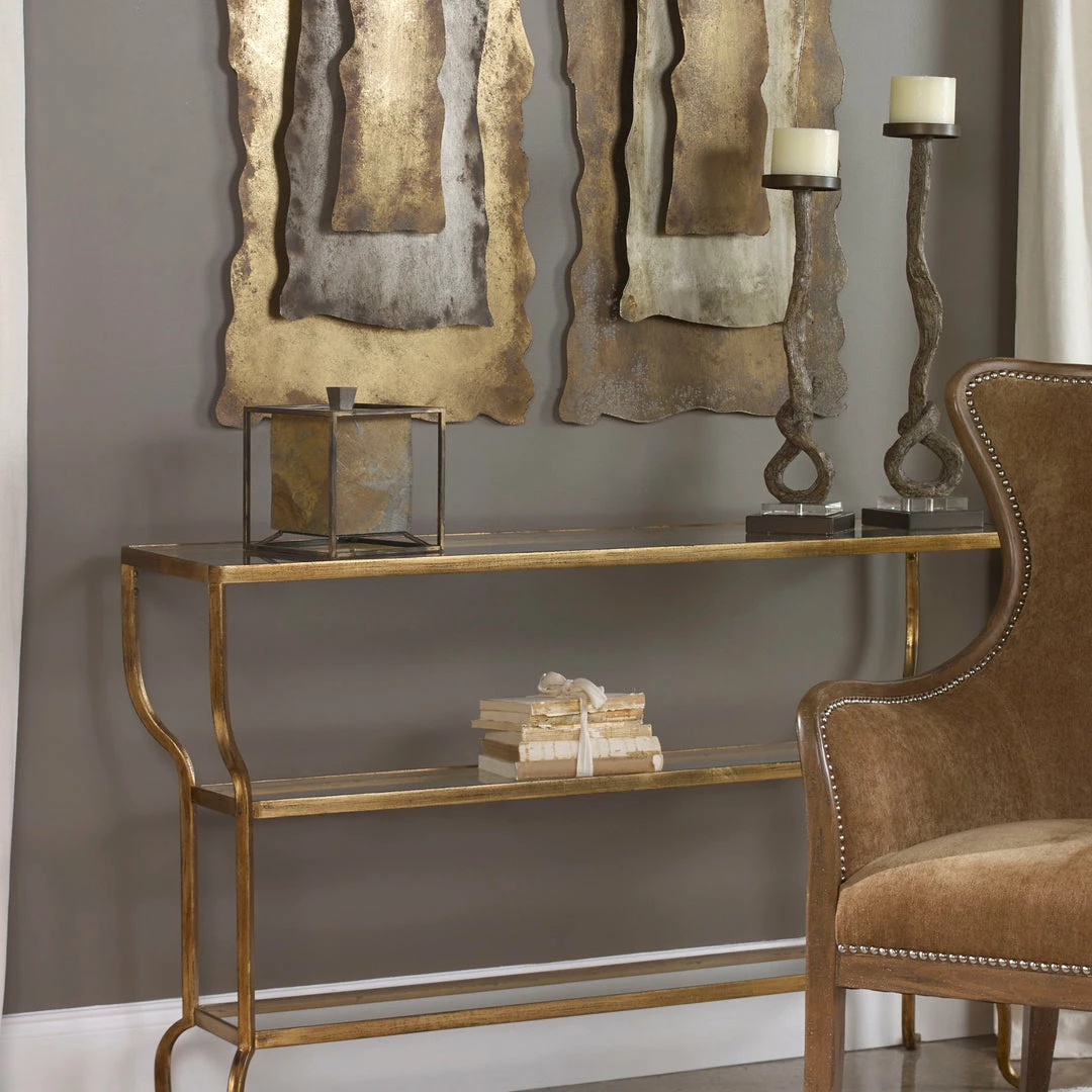 Coupon ✔️ Tables Uttermost Deline Gold Console Table 🧨 8 Tables Uttermost Deline Gold Console Table