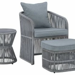 Signature Design By Ashley® Coast Island - Dark Gray - Chair/otto W/cush/table (3/cn)