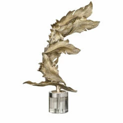 Table Decor Uttermost Fall Leaves Champagne Sculpture