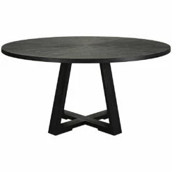 Tables Uttermost Gidran Round Black Dining Table