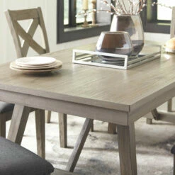Signature Design By Ashley® Aldwin - Gray - Rectangular Dining Room Table, 4 Upholstered Side Chairs