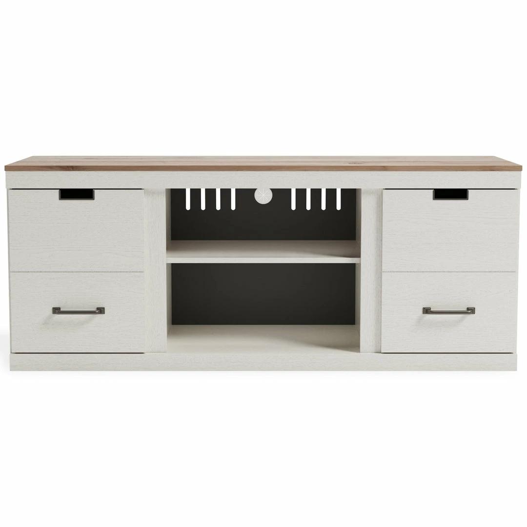 Discount 🌟 Ashley Furniture Vaibryn - White / Brown - Lg Tv Stand W/fireplace Option TV Stands ⌛ 7 Ashley Furniture Vaibryn - White / Brown - Lg Tv Stand W/fireplace Option TV Stands