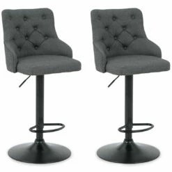 Signature Design By Ashley® Stools Gaddison - Gray/black - Tall Uph Swivel Barstool(2/cn)