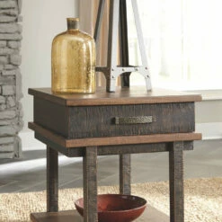 Ashley Furniture Stanah - Brown / Beige - Rectangular End Table Tables
