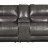 Ashley Furniture Reclining Furniture Mccaskill - Gray - Dbl Rec Loveseat W/console