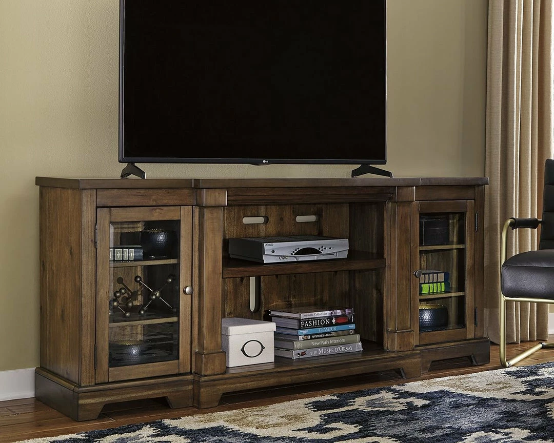 Flash Sale ✔️ Ashley Furniture Flynnter - Medium Brown - Xl Tv Stand W/fireplace Option TV Stands 🧨 4 Ashley Furniture Flynnter - Medium Brown - Xl Tv Stand W/fireplace Option TV Stands